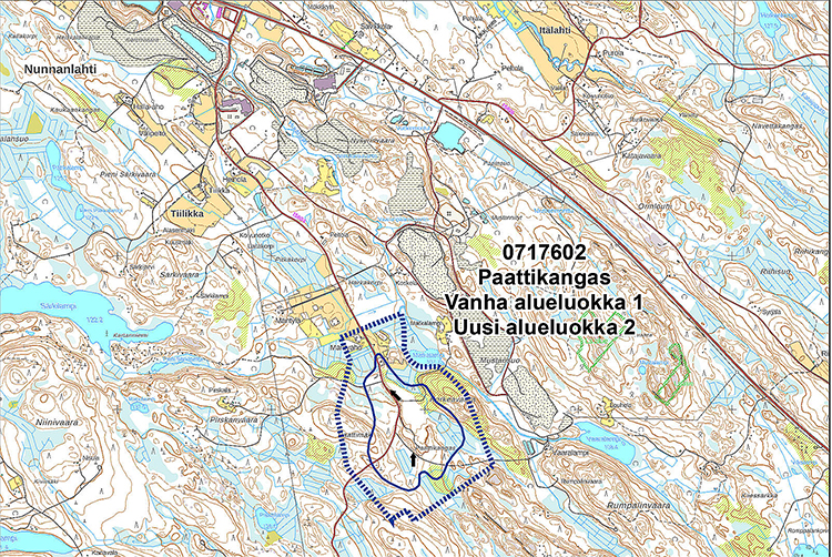Paattikankaan pohjavesialue sijaitsee Nunnanlahdessa Kuhnustantien varrella.