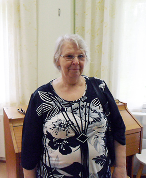 Marja Mäkelä oli ensimmäistä kertaa mukana Nevalaisten sukukokouksessa.
